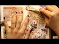 ASMR Aesthetic Journaling Floral Theme #scrapbooking #papertherapy relaxing sounds of collage