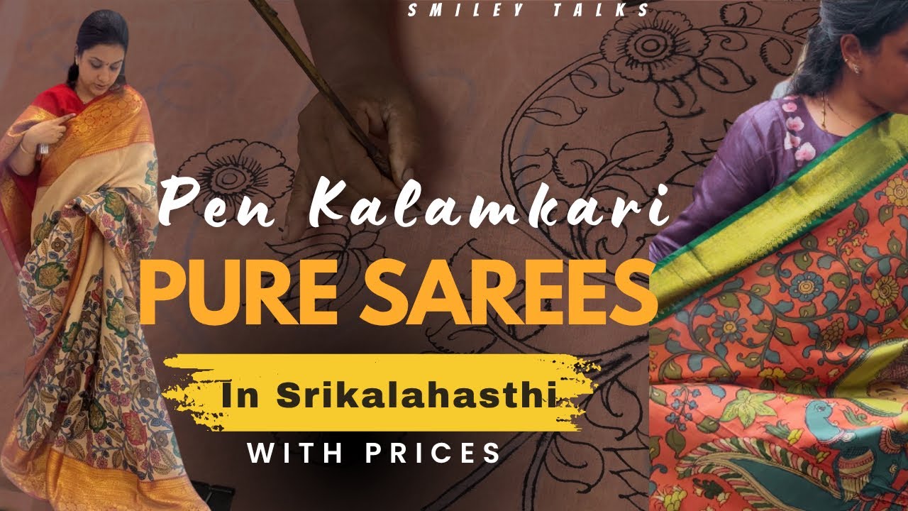Pen Kalamkari Pure Sarees In Srikalahasti Latest Telugu Vlogs #shoppingvideo