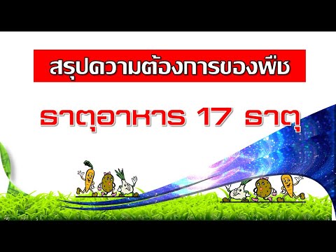 สรุปความต้องการธาตุอาหารของพืช 17 ชนิด