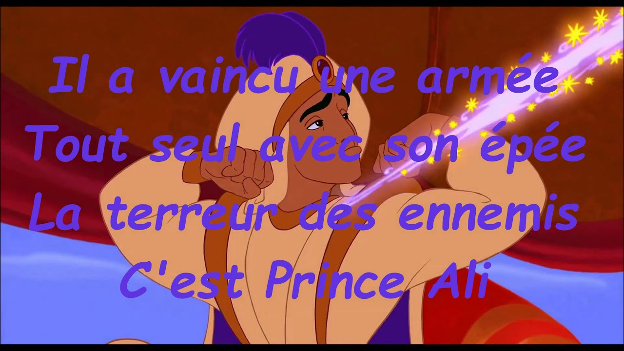 Aladdin   Prince Ali  Paroles