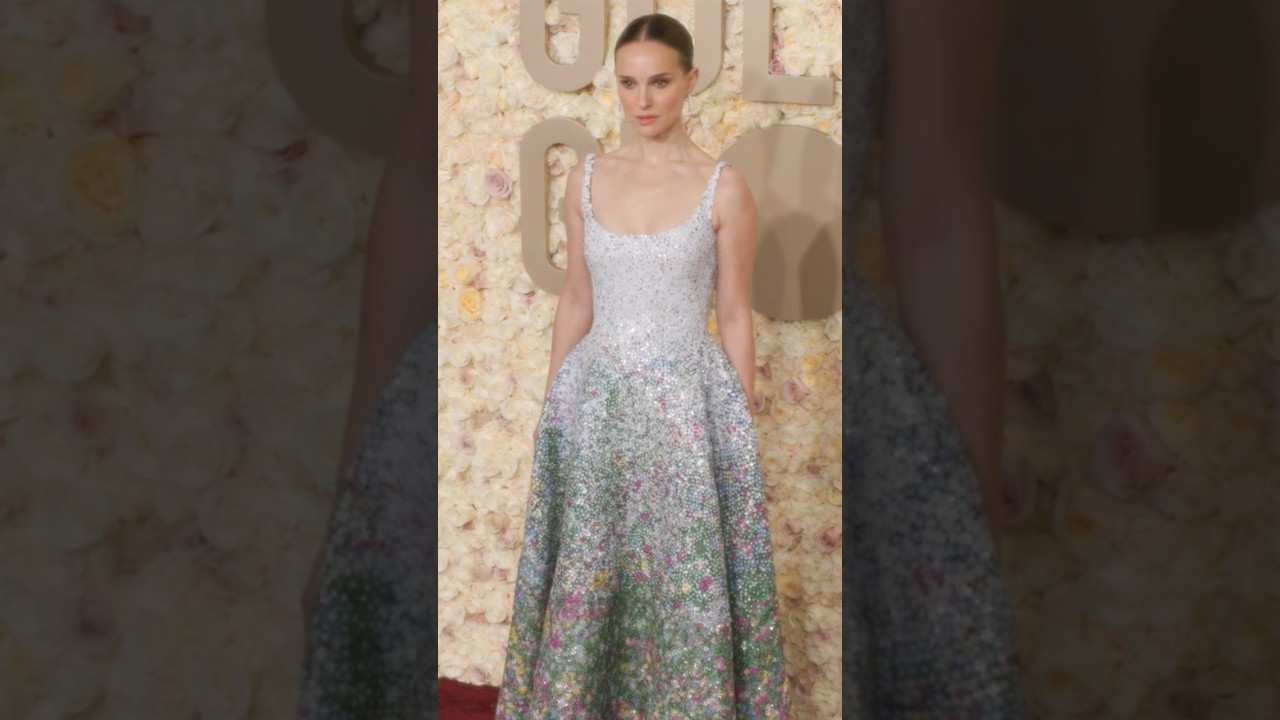 Natalie Portman radiates at the Golden Globes in a #DiorCouture embroidered dress. #shorts - YouTube Natalie Portman radiates at the Golden Globes in a #DiorCouture embroidered dress. #shorts - YouTube