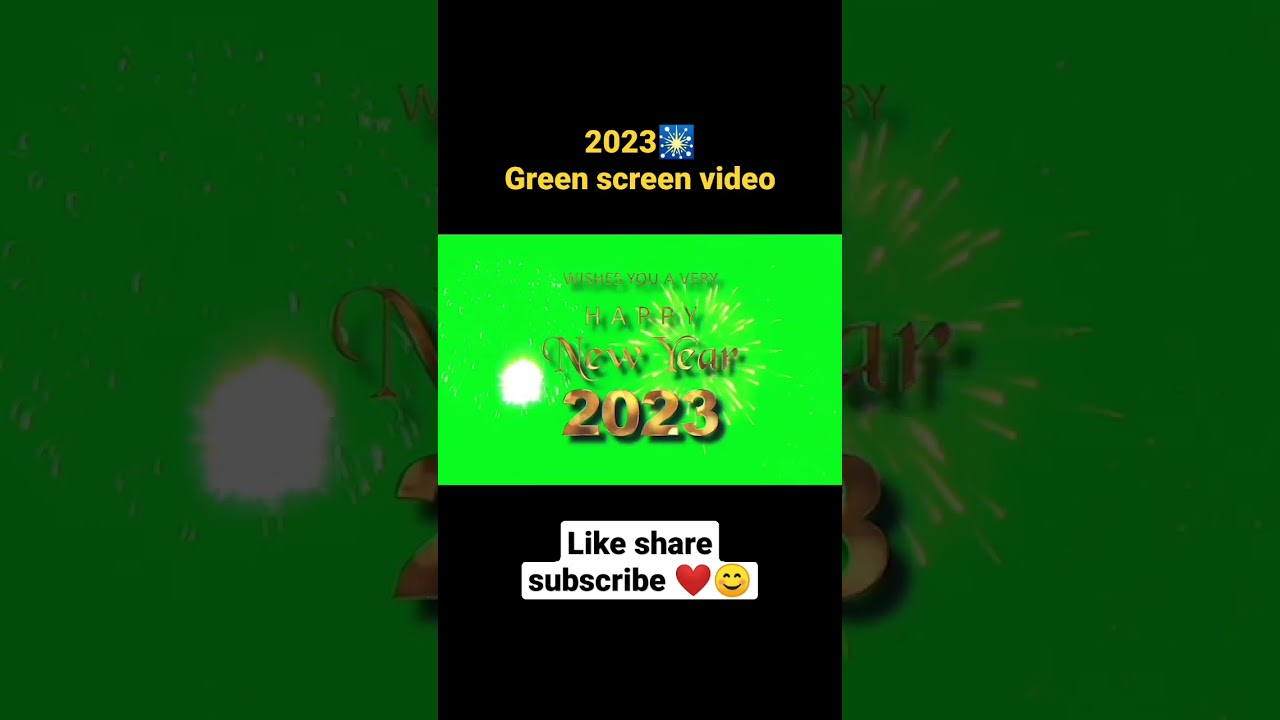 New year 2023 green screen Text effect 