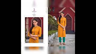 SLUB COTTON KURTIS WITH EMBROIDERY WORK DESIGNS - 12