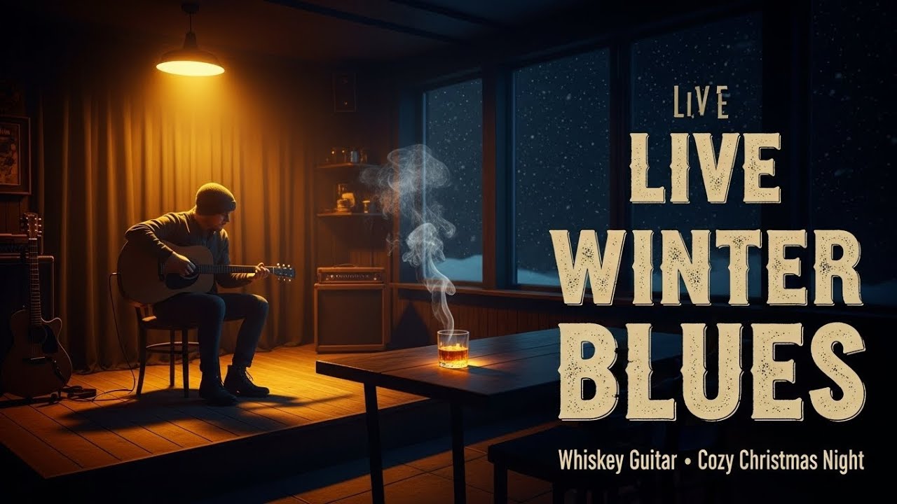24/7 Winter Blues Guitar: Cozy Christmas Vibes & Whiskey Nights 🎄🔥
