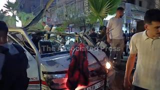 Aftermath as explosion in Damascus suburb leaves several wounded