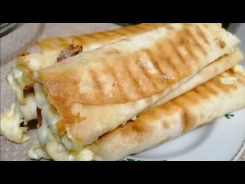 Лаваш с начинкой на сковороде