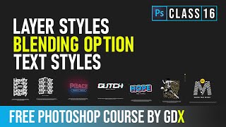 Photoshop full course in hindi / Urdu | Styles & Blending Options | course for Beginners by GDX C 16