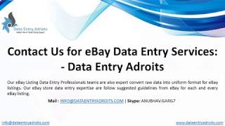 eBay Data Entry Services, eBay Data Entry, eBay Data Entry Services India