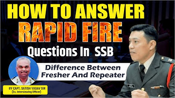 How to Answer Rapid Fire Questions in SSB || Most Commonly Asked:SSB Interview Rapid Fire Questions