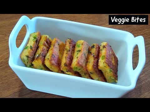 Veggie Bites | suji and veggie squares | suji snack recipe | healthy snack recipe