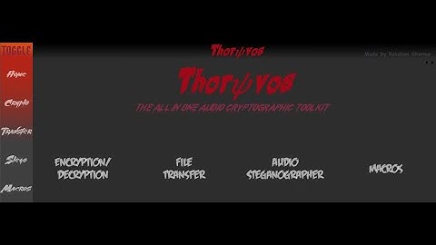 All In One Audio Cryptography Toolkit- thor𝜓vos | CS50 Final Project | Rakshan Sharma