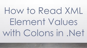 How to Read XML Element Values with Colons in .Net