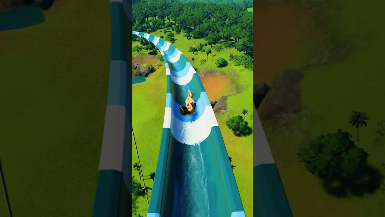 Dangerous Water Slide in Planet Coaster 2 #planetcoaster2 #planetcoaster #waterslide #watercoaster