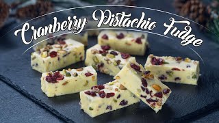 White Cranberry Pistachio Fudge without Sweetened Condensed Milk