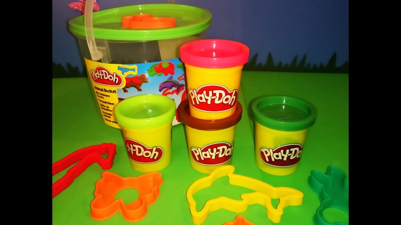Play Doh figuras de animales - animal bucket - YouTube