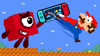 MINI GAME: Numberblocks 1 vs Mario in Nintendo Switch | Game Animation