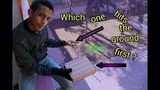 Which one hits the ground first in a free fall ?