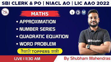 SBI PO 2022 | SBI CLERK 2022| INSURANCE 2022 | Maths | 4 Topics in 1 Class | Shubham Mahendras