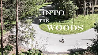 Longboard freeride into the woods