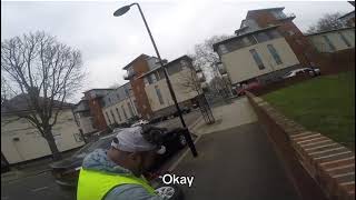 Biker Crashes Into Angry guy. HOW YOU COMING FAST!!!