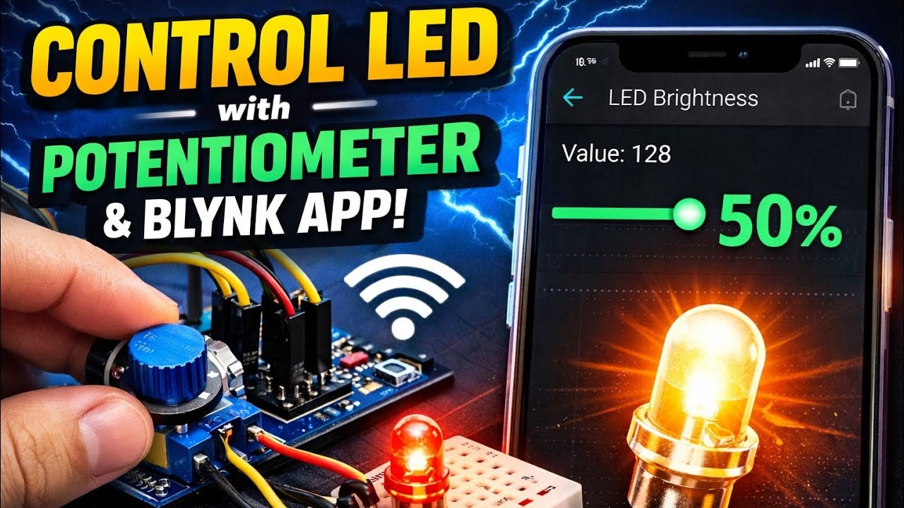 Episode 7 || control LED by potentiometer and display value on BLYNK ...