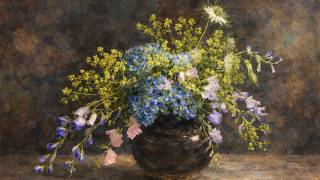 Romantic Floral Still Life Impressionist Painting | 4K Art for TV Screensaver 3 Hours
