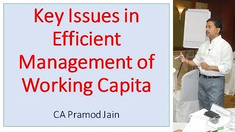 Key Issues in Efficient Management of Working Capital I CA Pramod Jain