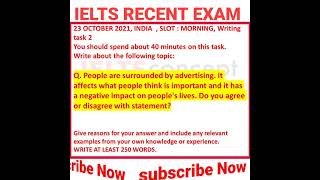 23 October 2021 | IELTS writing task 2 | Morning slot | IELTS RECENT EXAM 2021 | Short ieltsshort