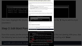 How to boot into Rescue or Emergency mode in ubuntu #shortvideo #linuxcommand #youtubeshort
