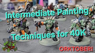 Painting an ENTIRE Warhammer 40K ORK army - Ep 5 Intermediate Painting Techniques for your army!