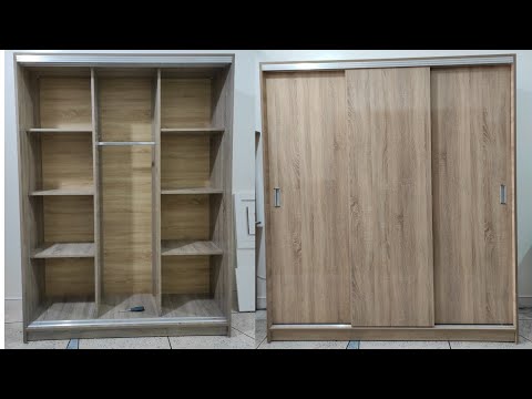 صنع خزانة ملابس حديثة بأبواب منزلقة من خشب mdf bois Creating a modern wardrobe with sliding doors