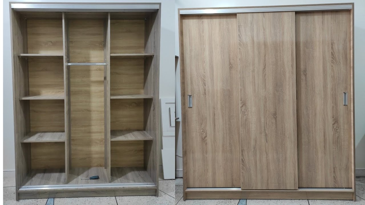 صنع خزانة ملابس حديثة بأبواب منزلقة من خشب mdf bois Creating a modern wardrobe with sliding doors