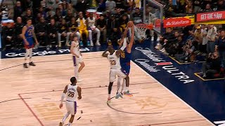 LeBron & AD miss several close chances and it ends up being a Jokic dunk