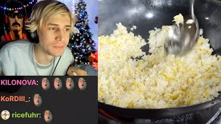 xQc reacts to egg fried rice - korean street food