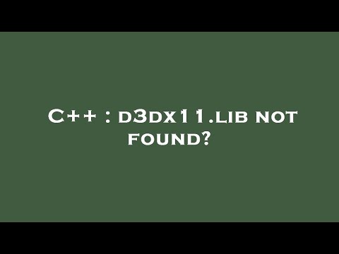 C++ : d3dx11.lib not found?
