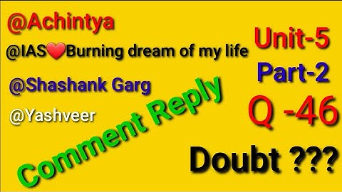 Doubt Clearing Session | Unit-5 MCQs | Part-2 | Ques-46