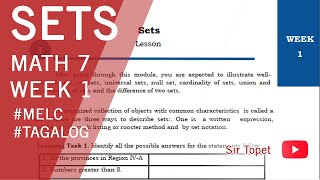 MATH 7 Week 1 - Sets #MathTutorial
