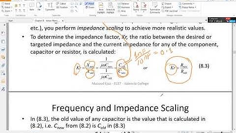 LIC - Chapter 8 - Frequency and Impedance Scaling