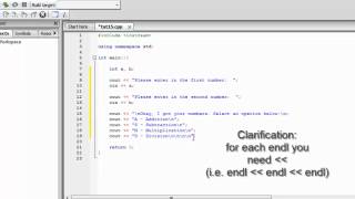 Jeff's C++ Tutorials - 15a - Creating a Multifunction Calculator Pt. 1 screenshot 1