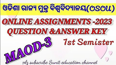 MAOD-3    1ST SEMISTERASSIGNMENT💐 QUESTION AND ANSWER KEY - 2023@suniteducation1