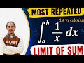 Evaluate � as Limit of Sum | Most Repeated TU Calculus Question | BSc 1st Year