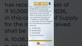Daily GST MCQ Quiz #8 💡 | Test Your #GST Knowledge #shorts #gst #cainter #icai