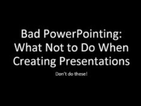 reasons to not do a presentation