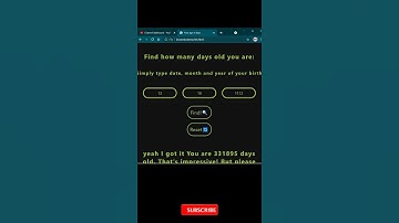 #Shorts: your Age convert in days using JavaScript| Age calculator using HTML, CSS, JavaScript #code