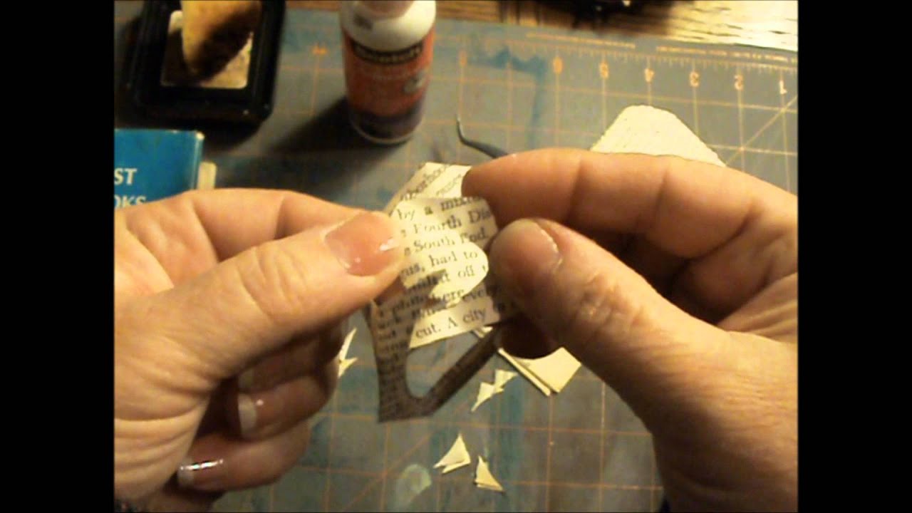 Paper Rose Tutorial-- from Vintage Book Pages - YouTube