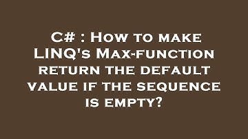 C# : How to make LINQ