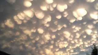 Mammatus clouds (cotton ball clouds) after storm in Regina - June 26, 2012