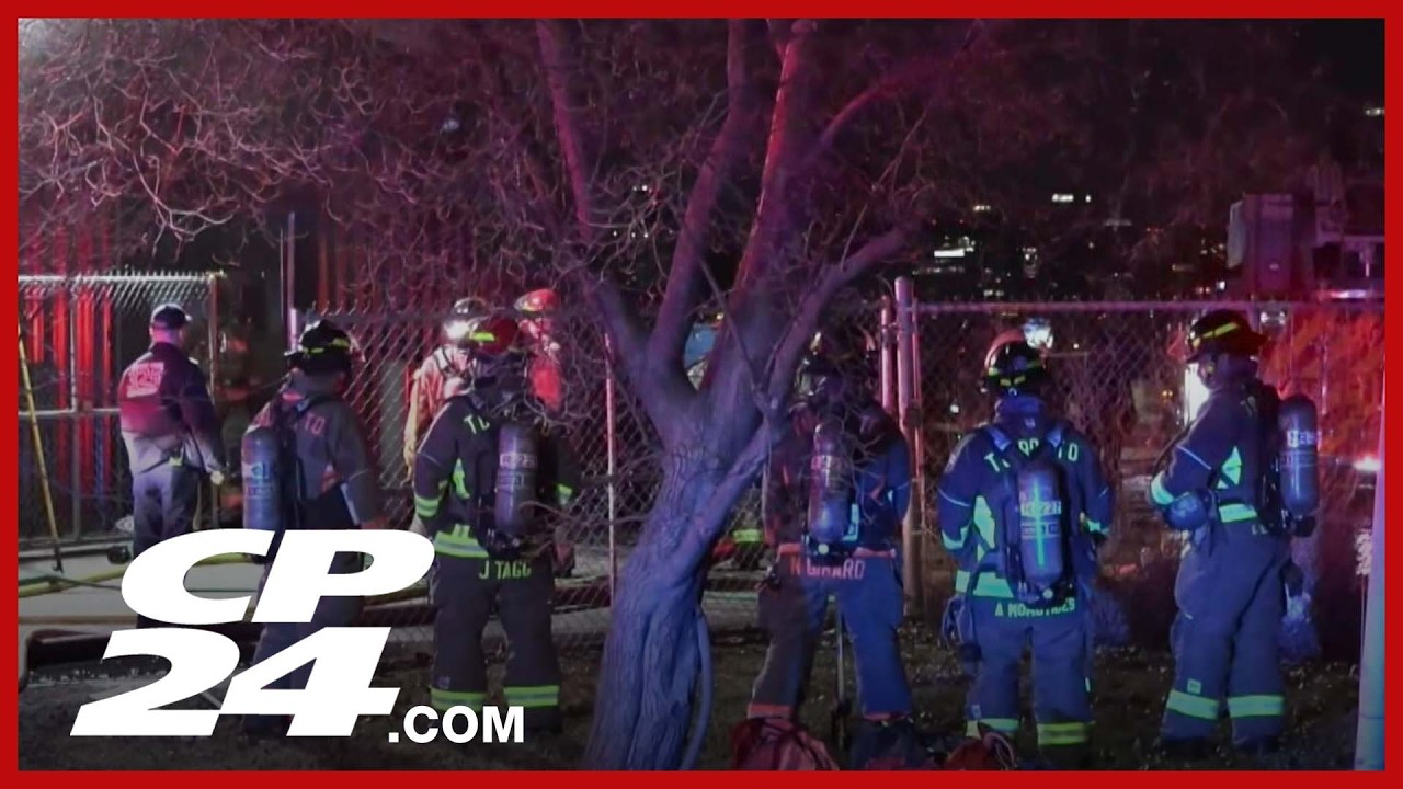 Crews battle early morning fire at east end waste facility - YouTube
