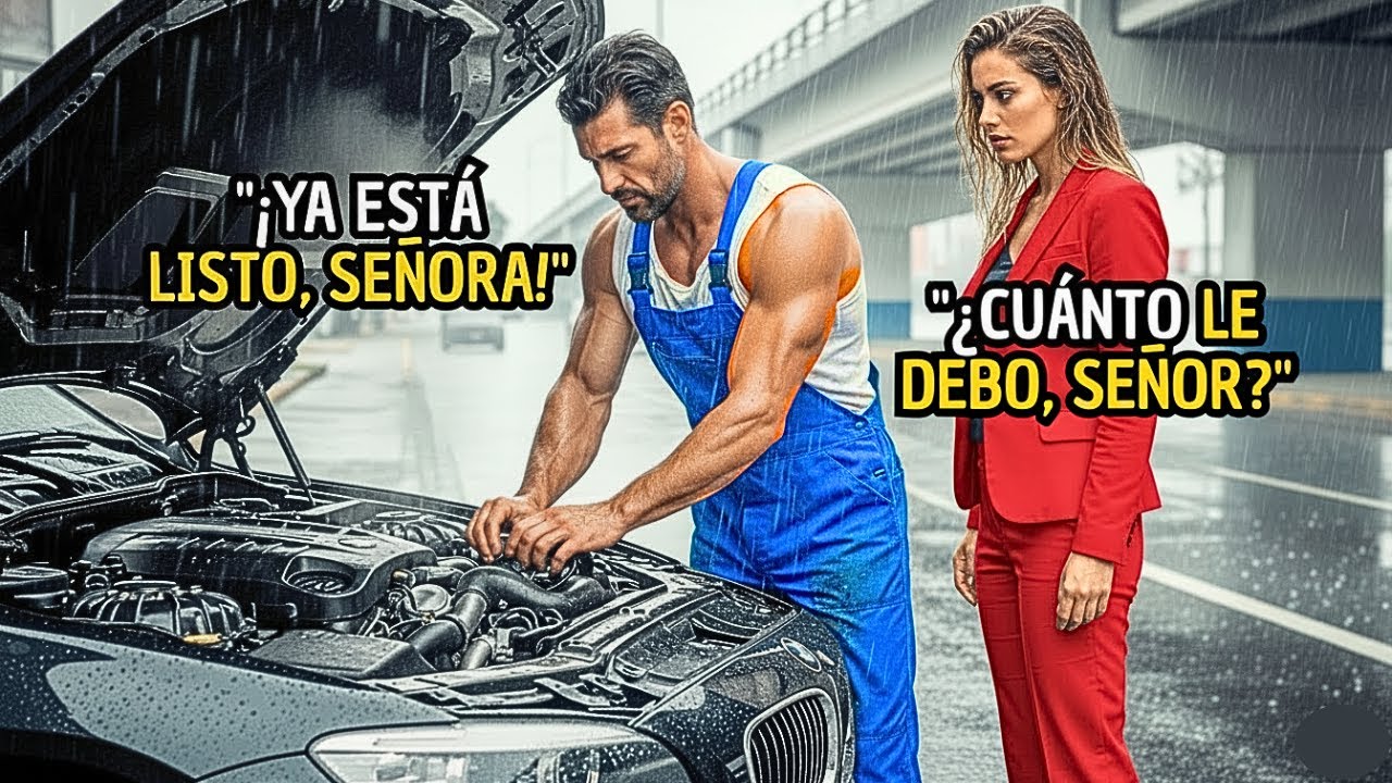 UN MECÁNICO SIN HOGAR AYUDÓ A UNA MUJER... ÉL NO SABÍA QUE ELLA ERA MILLONARIA, DÍAS DESPUÉS SU VIDA