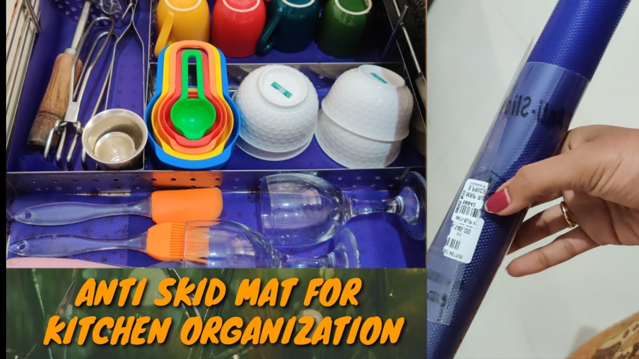 Anti skid mat for cupboards,shelfs,fridge organising kitchen items
